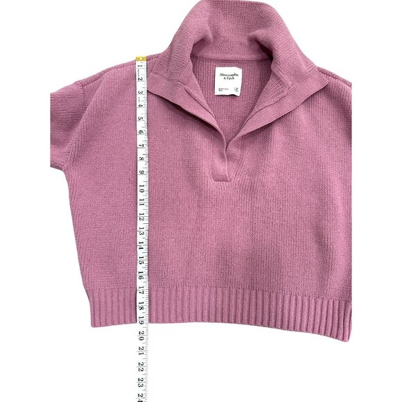 Abercrombie & Fitch V-Neck Sweater Collared Pullover Knit Mauve Pink Size XS NEW - Picture 5 of 8